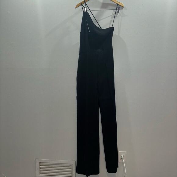 MANGO Asymmetrical Long Black Jumpsuit Size Small - Picture 5 of 15